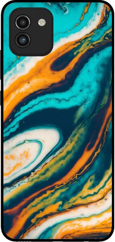 Smartphonica Telefoonhoesje voor Samsung Galaxy A03 marmer look - backcover marmer hoesje - Groen geschikt voor Samsung Galaxy A03