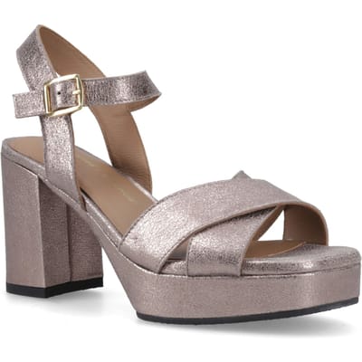 Hush Puppies Ophelia Leren Hak Suède Dames Peperkoek Slim Fit Sandalen
