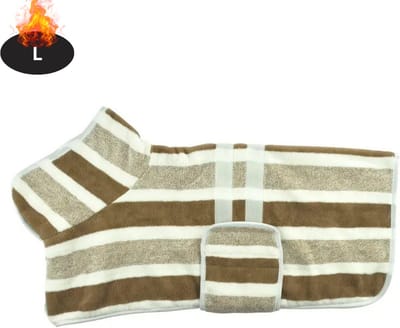 Livano Hondenbadjas - Hondenhanddoek - Voor Honden - Hondenkleding - Hondentrui - Hoodie - Sneldrogend - Koffie - L