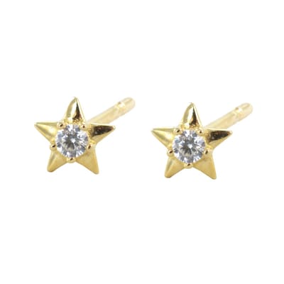 New Bling 9NBSAM-G190583 Gouden Oorknopjes - Dames - Ster - 4 x 4 mm - Zirkonia - 14 Karaat - Goud