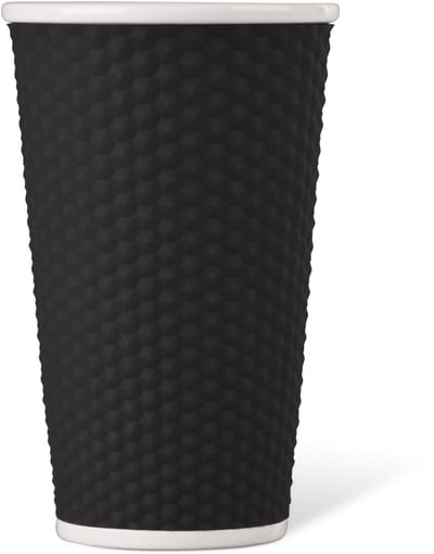 Les Artistes Paris 450ml Beker porselein - met siliconen grip honingraat - Black - LP-A0963