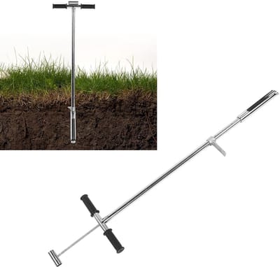 Bodemsonde - Grondtester - Tuinonderhoud - Met voetpedaal - 105 cm - Zilver