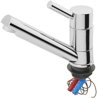 Mengkraan Warm/Koud Water Keramik Trend E 12V Ø33 mm Chroom – Camping Waterkraan voor Camper en Caravan
