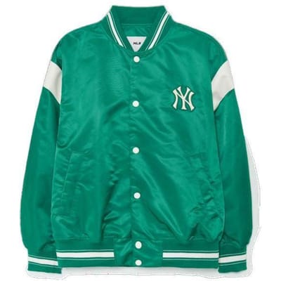 Veste Baseball Varsity en Nylon New York Yankees Col Baseball Décontractée Simple Boutonnage Vestes Unisexes 3AJPV0331-50GNP L