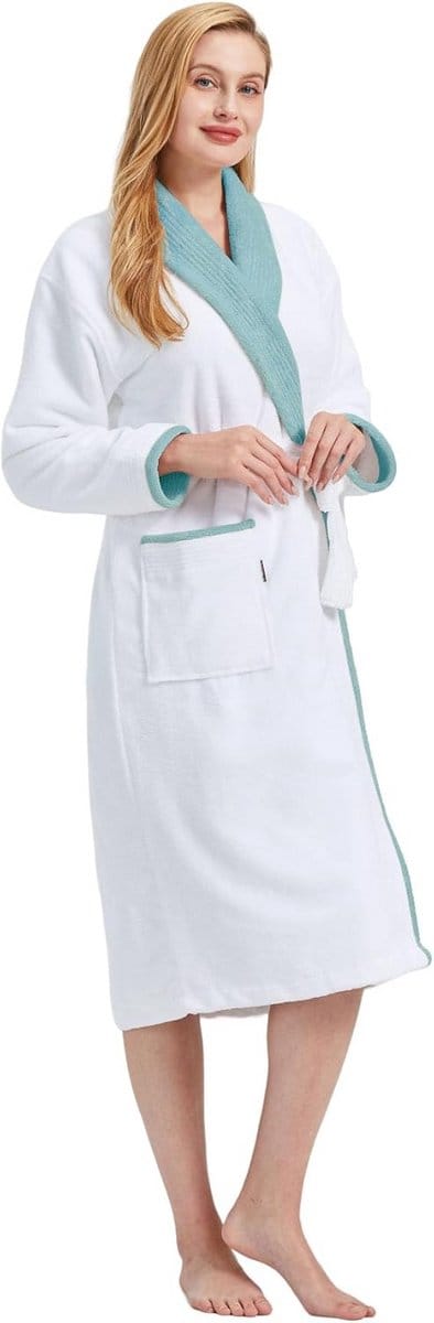 Luxe Katoenen Badjas voor Dames met Kimono Kraag