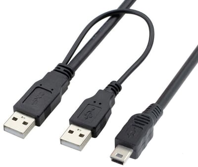 Dailygoody - USB 2.0 naar Mini USB Kabel - Extra Voedingskabel - 70 cm - Dataoverdracht - Compatibel met diverse apparaten - Geschikt voor opladen - Z...