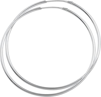 The Jewelry Collection Oorringen Ronde Buis - Zilver