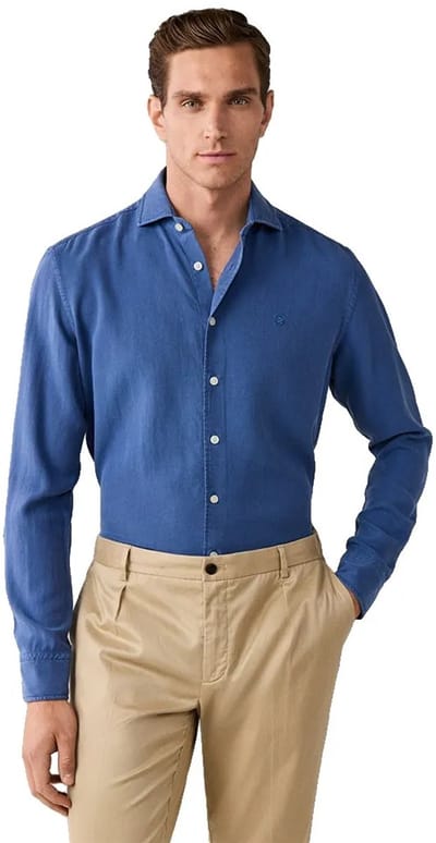 Hackett Hm3010765 Overhemd Met Lange Mouwen Blauw L Man