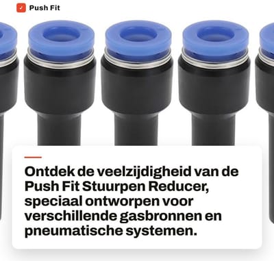 Dailygoods- Sanitair Fitting 5 Stuks - Push Fit Reducer 8mm/6mm - Verbindingsdiameter 38.9x13.2mm - PP/Roestvrij Staal - Geschikt voor Pneumatische Systemen