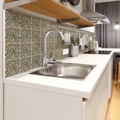 Zelfklevende muurtegelstickers voor keuken en badkamer - 30 Battisna terrazzo tegelstickers - 30 stickers 20x20cm