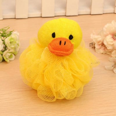 Bad Sponzen Dier Kinderen Luffa Bad Spons Mesh Dier Speelgoed Bad Spons Kleurrijk Cartoon Lichaamsscrubber Ballen Douche Mesh voor Kinderen geel