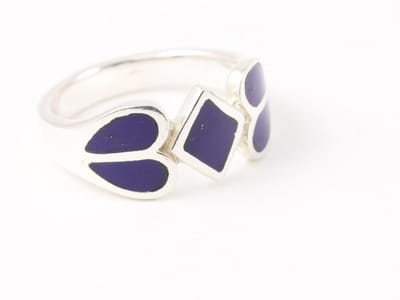 Zilveren ring met lapis lazuli - maat 19