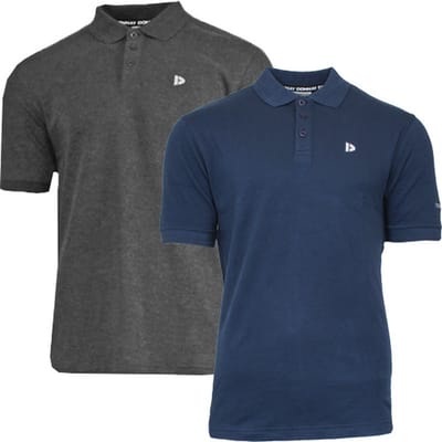 2-Pack Donnay - Polo (Noah) - Sportpolo - Heren - Charcoal/Navy(1397) - maat XXL