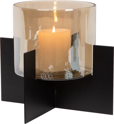 Atmooz - Kaarshouder Alessio - Kaarsenhouder uit Glas en Metaal - Ø 26 cm - Tijdloos Design - Elegant