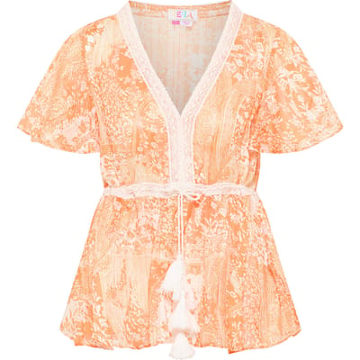 IZIA Blouse Dames Oranje Wit