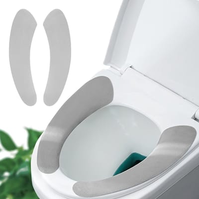Dunne en Warme Toiletbril Bedekking - Zelfklevend, Verstelbaar en Op Maat Snijdend, Comfortabel en Makkelijk Schoon te Maken voor Badkamers Thuis, Grijs
