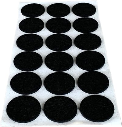 FSW-Products - Zelfklevend meubelvilt Zwart – 18 Stuks - 3.5cm dia - Antikras Vilt - Zelfklevende Vilt - Stoelpoot Beschermers - Vloer beschermer - Viltjes stoelpoten – Anti kras vilt – Bescherm Vilt – Meubelonderzetter - Stoel onderzetter - Stof