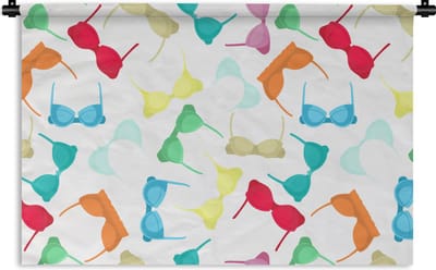 Wandkleed - Wanddoek - Bh - Regenboog - Vrouwen - Patroon - 90x60 cm - Wandtapijt