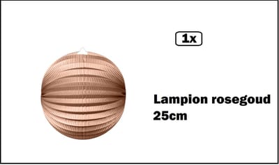 Lampion rosegoud 25cm - festival thema feest verjaardag party papier BBQ strand licht fun