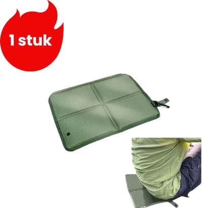 1 stuk - Opvouwbaar buitenkussen - Met karabijnhaak - Draagbare, waterdichte, verdikte mat voor wandelen en trekken - Draagbaar kussen voor op het gazon - Groen
