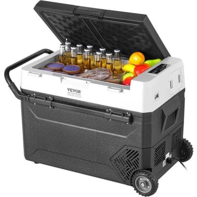 VEVOR Draagbare Autokoelkast, 12V Autokoeler, 60L Draagbare Vriezer met Eén Zone op Wielen, Instelbaar van -20 tot 20 °C, Compressorkoeler voor Thuis, Buiten, Camping, Camper, Auto