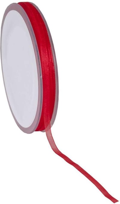 Rood Organza lint – 3 mm × 50 m – Organza