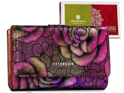 Peterson Floral - Damesportemonnee - Echt Leer - RFID Bescherming - Bloemen Design