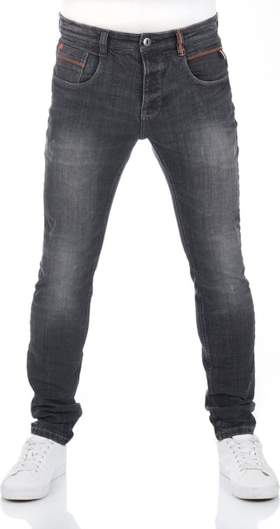 riverso Heren Jeans Broeken RIVCaspar slim Fit Zwart Volwassenen Denim Jeansbroek