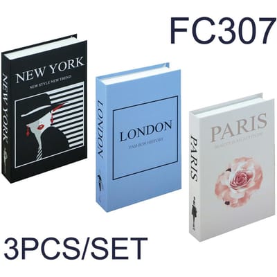 3 stuks/set nepboeken set voor decoratie salontafel ornamenten moderne huisdecoratie luxe faux boeken set Londen New York Parijs Not Open