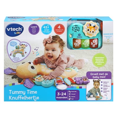 VTech Baby Dierenvriendjes Tummy Time Knuffelhertje - Interactief en Educatief Babyspeelgoed - Knuffel Speelgoed - Cadeau - Vanaf 3 Maanden