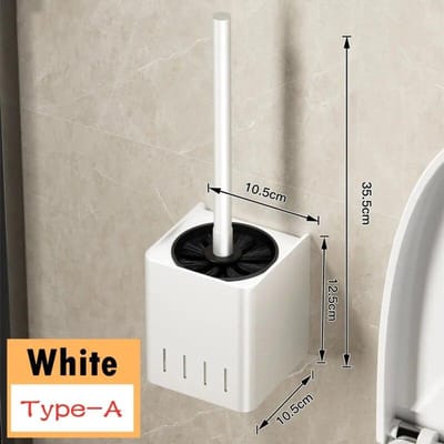 Toiletborstel Reiniging badkameraccessoires Creatieve vloer wandmontage aluminium toiletborstel toiletborstelhouderset beige