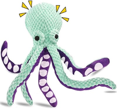 hondenspeelgoed, kauwspeelgoed voor grote honden, speelgoed voor honden, ratels, octopus (36 x 8,5 x 8,5 cm, octopus)