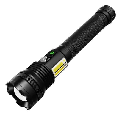 Ynkkvre -Oplaadbare zaklamp, groot bereik, superheldere USB C LED-zaklamp met lange levensduur, 8 modi, krachtige zoombare zaklampen, voor noodgevallen, wandelen en kamperen