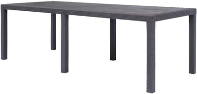 Tuintafel Rotan Look - Kunststof Tafel - Buiten Eten - Eenvoudig te Reinigen - 79 x 79 cm - Wit