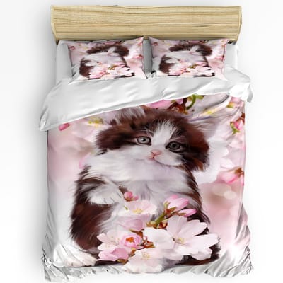3-delige beddengoedset roze geruite huistextiel dekbedovertrek kussensloop jongen kind tiener meisje beddengoedset AU Queen(210x210cm)