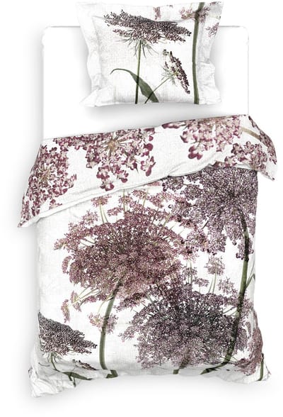 Heckettlane Adel Dekbedovertrek - Eenpersoons - Dekbedovertrek van 100% Katoen-Satijn - 140x200-220 cm - Off-White