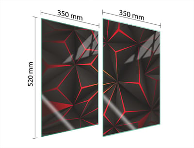 TMK ArtDeko 2x35 - Glazen Beschermplaat voor Fornuis - 35x52 cm - Glas - Veelzijdig