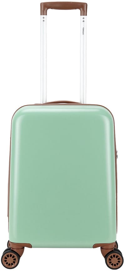 Decent RETRO Handbagage koffer 55x35x20 - Handbagage trolley - Lichtgewicht koffer - Reiskoffer - Veilig TSA Cijferslot – Light Green
