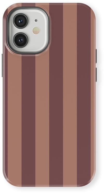 DripCase Gestreept Hoesje geschikt voor iPhone 12 | Backcover met Mag | Stripes Motief | Trendy Case geschikt voor iPhone 12 met Strepen Burgundy Rush