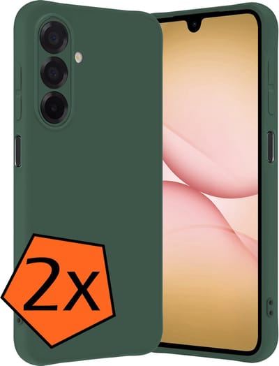 Hoes - 2 Stuks - Geschikt voor Samsung Galaxy A17 - Sterk & Shockproof - Case Siliconen - Back Cover - Telefoon Hoes - Donkergroen