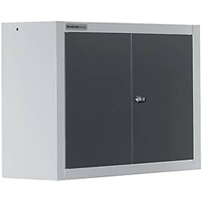 Schäfer Shop Select MS 750 wandkast, tweedeurs, met tussenlegbord, B 750 x D 320 x H 600 mm, staal, witaluminium/antracietgrijs
