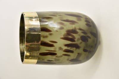Sfeerlichten - Pc. 1 Glass Vase W/band "leopard" Green Ø 10x14 Cm