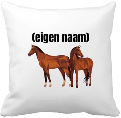 Akyol - paarden Kussen hoes - Paarden - paardenliefhebebrs - met eigen naam - paarden spullen - gepersonaliseerd - 40 bij 40 cm