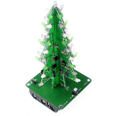 DIY Kleurrijke, eenvoudig te maken LED-lichtkerstboom met muziek Elektronische leerkitmodule groen