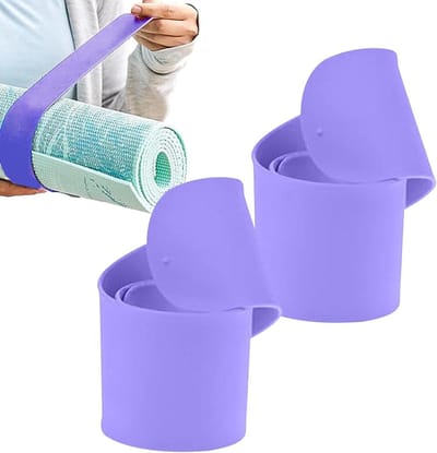 Yogariem Mat - Pilates Band - Mat Transport - Veilige Bevestiging - Set van 2 - Paars