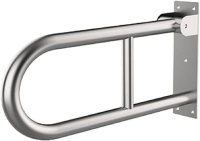 Toiletgreep Opvouwbaar - Veiligheidsbeugel Badkamer - Ondersteuning bij Toiletgebruik - Roestvrij Staal Geborsteld - 60 cm Lengte - Zilver
