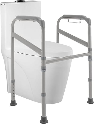 Toiletsteunframe - Hulp voor toilet - Veilige ondersteuning - In hoogte verstelbaar - Tot 200 kg - Grijs