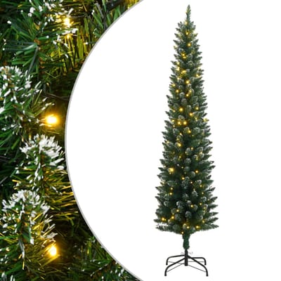 vidaXL - Kunstkerstboom - smal - met - 150 - LED's - 150 - cm