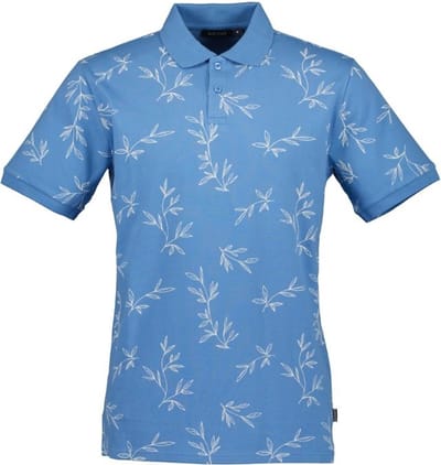 Blue Seven heren poloshirt - polo heren korte mouw - 321165 - blauw print - maat L