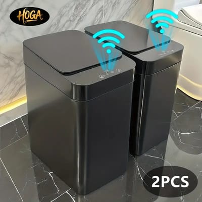 Slimme Prullenbak met Sensor – Automatische Touchless Afvalbak met Stille Deksel – Compact & Modern Design – Slimme Afvalbak voor Badkamer, Keuken, Thuis en Kantoor – Hygiënische, Handvrije Motion Sensor Trash Cans - 11 L - 2 stuks
